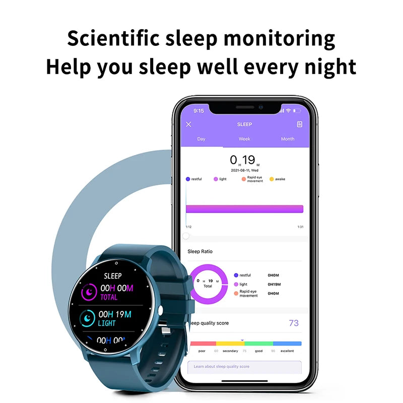 Novo Relógio Inteligente Feminino Masculino Esporte Fitness Smartwatch Relógios À Prova D'Água Bluetooth Monitor de Sono e Frequência Cardíaca para Android iOS